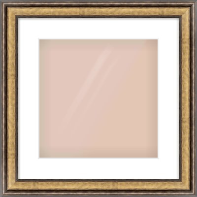 Gold Spoon Frame for 300 × 300mm artwork, with Smooth White Single Mount