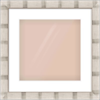 Silver Flat Frame for 300 × 300mm artwork, with Smooth White Single Mount