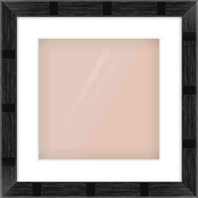 Black Flat Frame for 300 × 300mm artwork, with Smooth White Single Mount