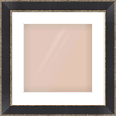 Black & Champagne Silver Bevel Frame for 300 × 300mm artwork, with Smooth White Single Mount