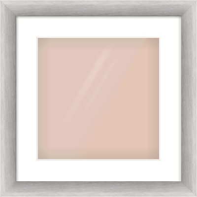 Silver Cushion Frame for 300 × 300mm artwork, with Smooth White Single Mount