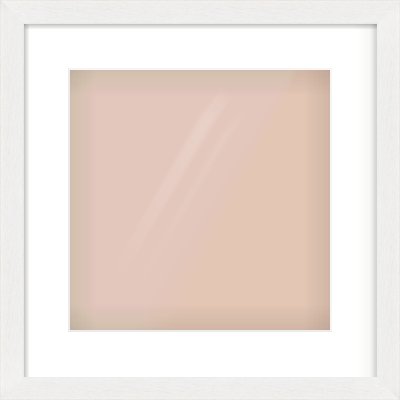 White Stain Flat Frame for 300 × 300mm artwork, with Smooth White Single Mount