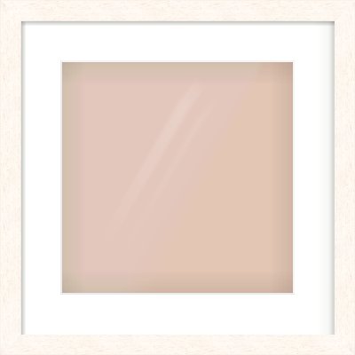 Ivory Flat Frame for 300 × 300mm artwork, with Smooth White Single Mount