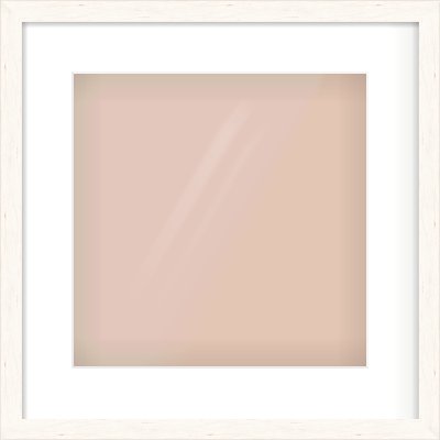Ivory Flat Frame for 300 × 300mm artwork, with Smooth White Single Mount