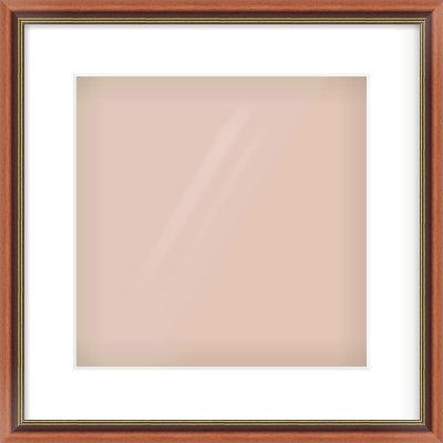 Brown Spoon Frame for 300 × 300mm artwork, with Smooth White Single Mount