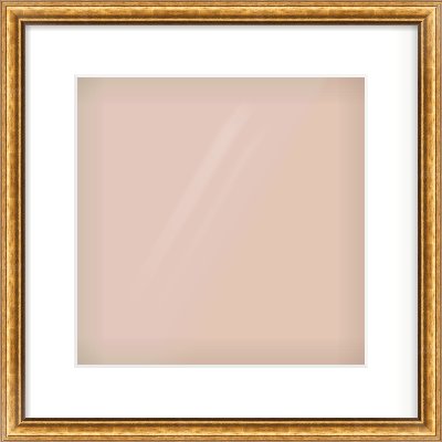 Gold Cushion Frame for 300 × 300mm artwork, with Smooth White Single Mount