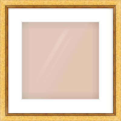 Gold Leaf Flat Frame for 300 × 300mm artwork, with Smooth White Single Mount