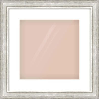 Silver Scoop Frame for 300 × 300mm artwork, with Smooth White Single Mount