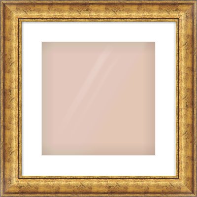 Gold Dome Frame for 300 × 300mm artwork, with Smooth White Single Mount