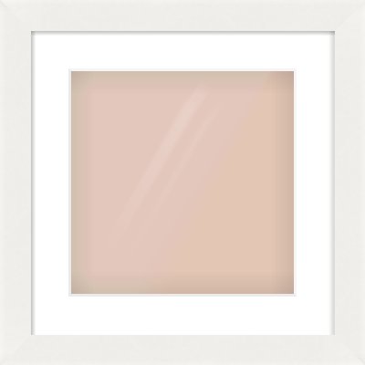 White Flat Frame for 300 × 300mm artwork, with Smooth White Single Mount