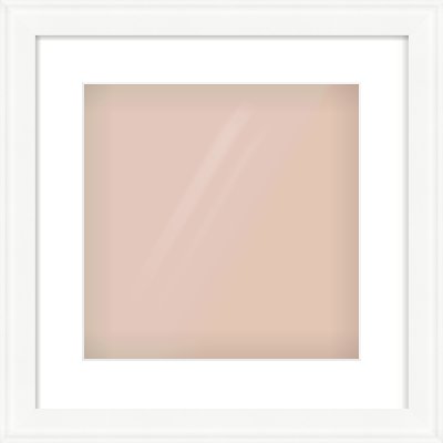 White Scoop Frame for 300 × 300mm artwork, with Smooth White Single Mount