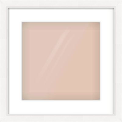 White Beveled Frame for 300 × 300mm artwork, with Smooth White Single Mount