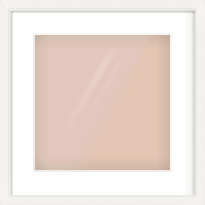 White Beveled Frame for 300 × 300mm artwork, with Smooth White Single Mount