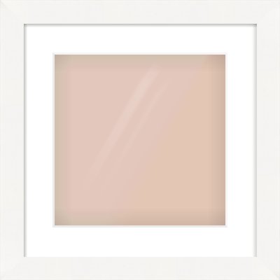 White Flat Frame for 300 × 300mm artwork, with Smooth White Single Mount