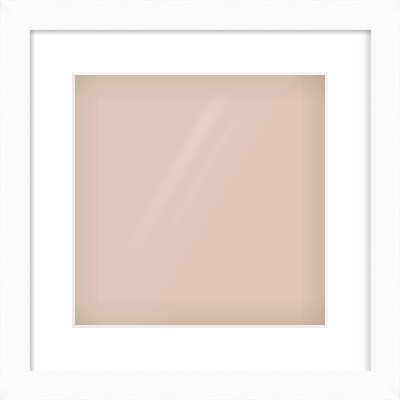 White Bevel Frame for 300 × 300mm artwork, with Smooth White Single Mount