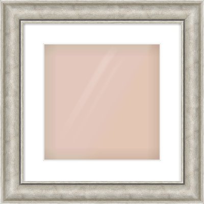 Silver Scoop Frame for 300 × 300mm artwork, with Smooth White Single Mount