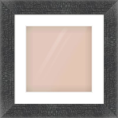Carbon Flat Frame for 300 × 300mm artwork, with Smooth White Single Mount