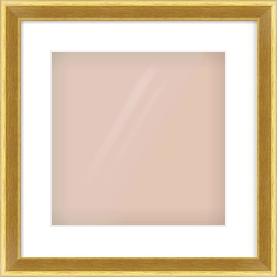 Gold Cushion Frame for 300 × 300mm artwork, with Smooth White Single Mount