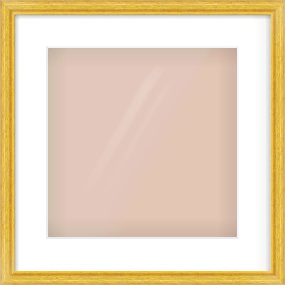 Gold Cushion Frame for 300 × 300mm artwork, with Smooth White Single Mount