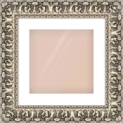 Silver Reverse Frame for 300 × 300mm artwork, with Smooth White Single Mount
