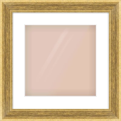 Gold Flat Frame for 300 × 300mm artwork, with Smooth White Single Mount