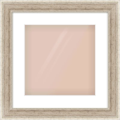 Silver Flat Frame for 300 × 300mm artwork, with Smooth White Single Mount