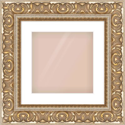 Silver / Gold Reverse Frame for 300 × 300mm artwork, with Smooth White Single Mount