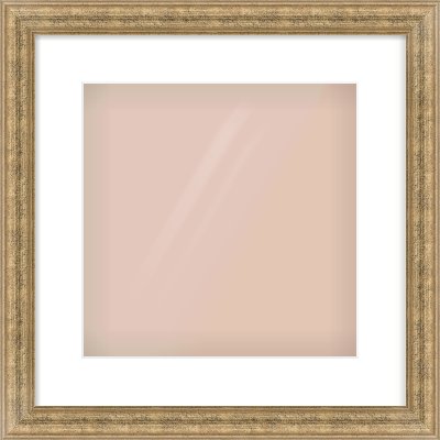 Distressed Gold Dome Frame for 300 × 300mm artwork, with Smooth White Single Mount