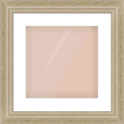 Ivory Scoop Frame for 300 × 300mm artwork, with Smooth White Single Mount