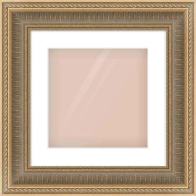 Gold Spoon Frame for 300 × 300mm artwork, with Smooth White Single Mount