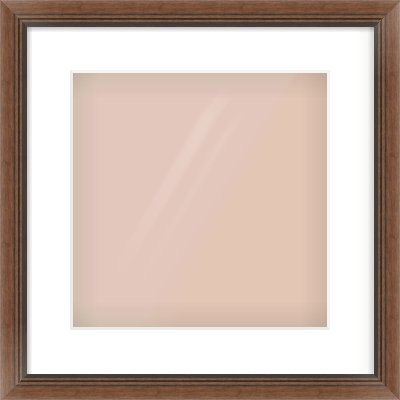 Brown Flat Frame for 300 × 300mm artwork, with Smooth White Single Mount