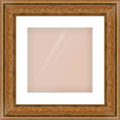 Gold Scoop Frame for 300 × 300mm artwork, with Smooth White Single Mount
