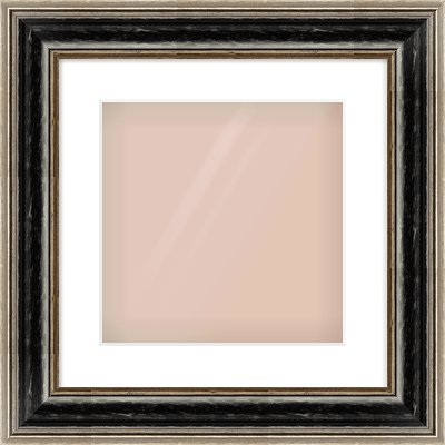 Black & Champagne Silver Spoon Frame for 300 × 300mm artwork, with Smooth White Single Mount