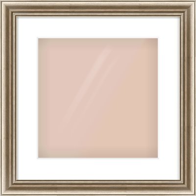 Silver Cushion Frame for 300 × 300mm artwork, with Smooth White Single Mount