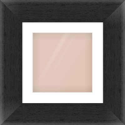 Black Flat Frame for 300 × 300mm artwork, with Smooth White Single Mount
