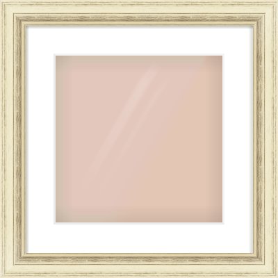 Ivory Distressed Frame for 300 × 300mm artwork, with Smooth White Single Mount