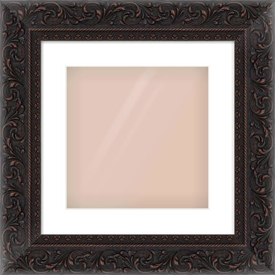 Black Reverse Frame for 300 × 300mm artwork, with Smooth White Single Mount