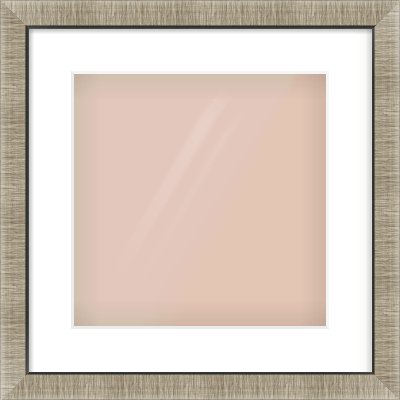 Silver & Black Sided Flat Frame for 300 × 300mm artwork, with Smooth White Single Mount