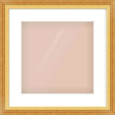 Gold Reverse Frame for 300 × 300mm artwork, with Smooth White Single Mount