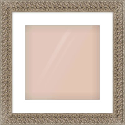 Silver Dome Frame for 300 × 300mm artwork, with Smooth White Single Mount