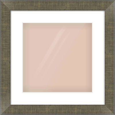 Brushed Pewter Flat Frame for 300 × 300mm artwork, with Smooth White Single Mount