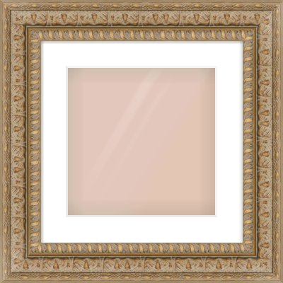 Gold Reverse Frame for 300 × 300mm artwork, with Smooth White Single Mount