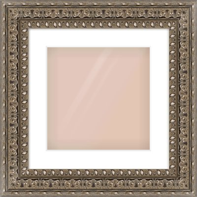 Silver Reverse Frame for 300 × 300mm artwork, with Smooth White Single Mount