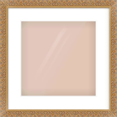 Gold Scoop Frame for 300 × 300mm artwork, with Smooth White Single Mount