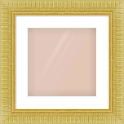 Gold Reverse Frame for 300 × 300mm artwork, with Smooth White Single Mount