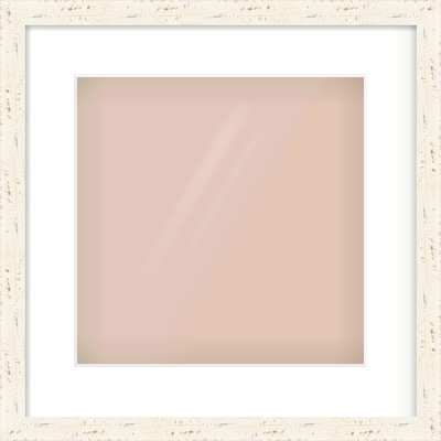 White Flat Frame for 300 × 300mm artwork, with Smooth White Single Mount