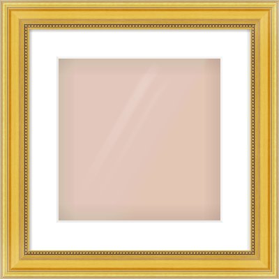 Gold Spoon Frame for 300 × 300mm artwork, with Smooth White Single Mount