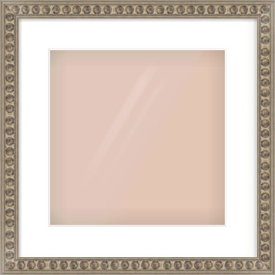 Silver Cushion Frame for 300 × 300mm artwork, with Smooth White Single Mount