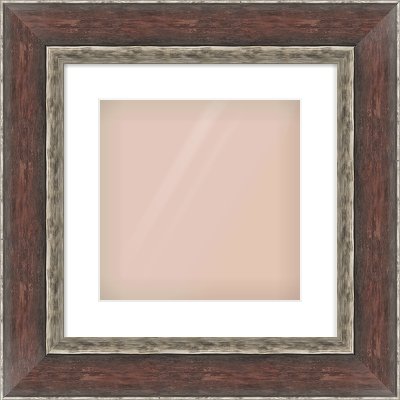 Brown Reverse Frame for 300 × 300mm artwork, with Smooth White Single Mount