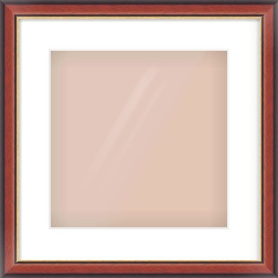 Brown Cushion Frame for 300 × 300mm artwork, with Smooth White Single Mount